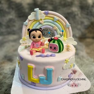 Cocomelon Pastel Colors Cake with Rainbow