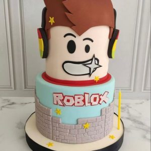 Three-tier Roblox Face Cake
