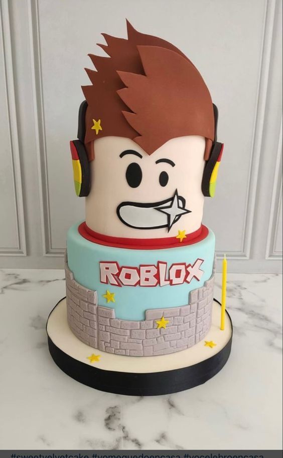 Man face roblox cake  Roblox cake, Cake, Roblox