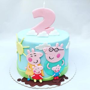 Two-tier Peppa Pig Pastel Colors Cake - CakeIndulge PH