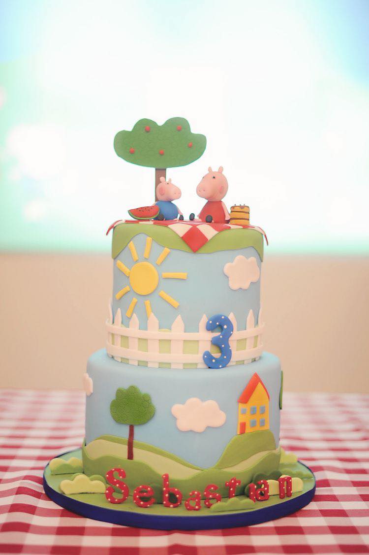 Two-tier Peppa Pig Pastel Colors Cake - CakeIndulge PH
