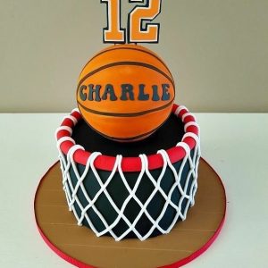 Ring Cake with Styrofoam Basketball