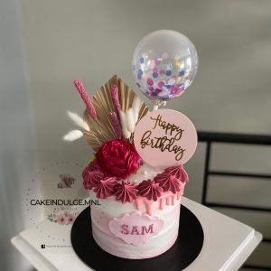 Colorful Icing Cake with Pink and Red Color Scheme