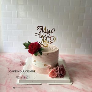Miss to Mrs. Pink and White Cake