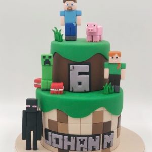 Two-tier Minecraft Landscape Cake