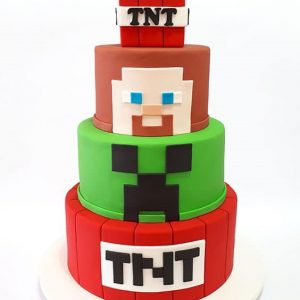 Three-Tier Minecraft TNT Cake