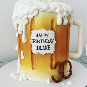 Beer Custom Cake with Froth
