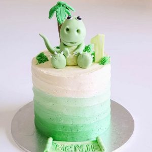 Green and White Cake