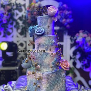 Four-tier Wedding Blue Cake