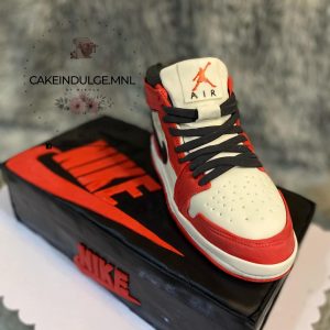 Red and White Jordan Shoe Cake