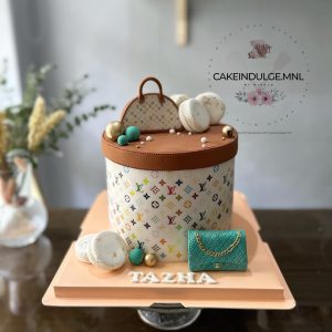 Fashionable LV Vibrant Cake with Macaroons