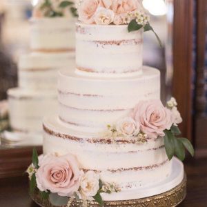 Rustic, Naked Cake with Flowers