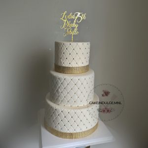 Three-tier Quilted White Cake