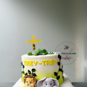 Safari Themed Baptism Cake